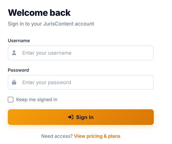Login to JurisContent.com